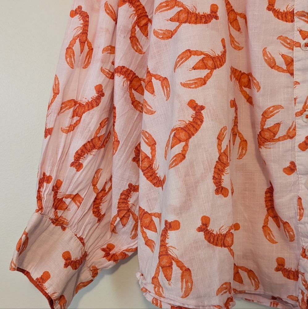Maeve Anthropologie Lobster Button Up Shirt - Picture 4 of 7